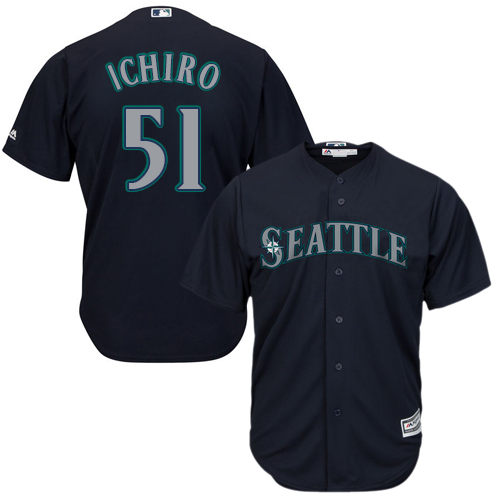Mariners #51 Ichiro Suzuki Navy Blue Cool Base Stitched Youth MLB Jersey